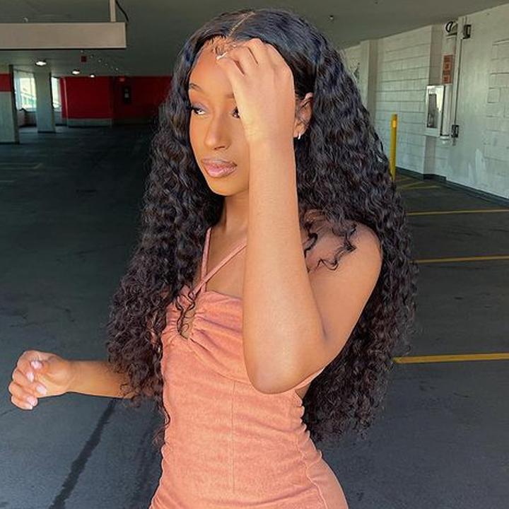 Cranberry 10A Malaysian Deep Wave Lace Closure Wig Remy Size 4x4 Lace Closure Human Hair Wigs