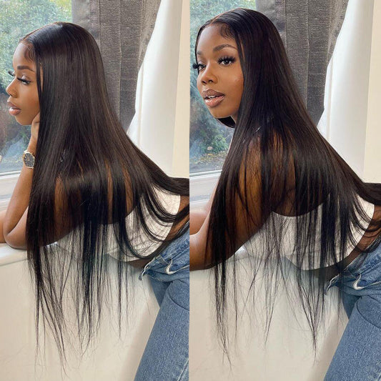 Cranberry 10A Malaysian 4x4 Inch Lace Closure Human Hair Wigs Straight Remy Hair Wigs Natural Color