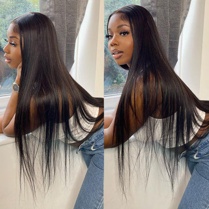 Cranberry 10A Malaysian 4x4 Inch Lace Closure Human Hair Wigs Straight Remy Hair Wigs Natural Color