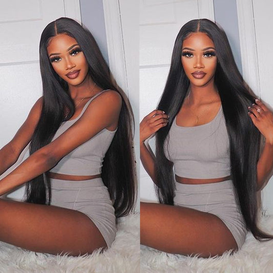 Cranberry 10A Indian Human Hair Wigs 4x4 Lace Closure Wig Straight Remy Lace Human Hair Wigs