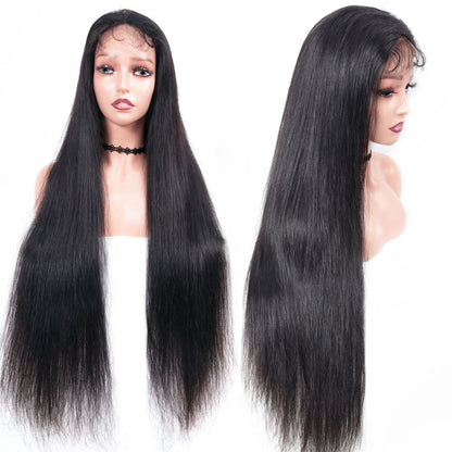 Cranberry 10A Peruvian Human Hair 4x4 inch Lace Closure Wig Natural Color Straight Remy Hair Lace Wigs