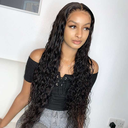 12A Cranberry Water Wave Transparent HD 13X6 Lace Front Wigs Glueless Pre Plucked 36 inch Long Wig
