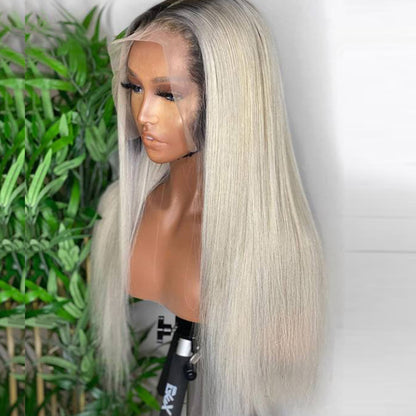 Cranberry Ombre Platinum Blonde Body Wave 13x4 Lace Front Human Hair Wigs For Women