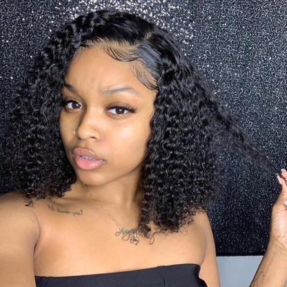 Cranberry Short Bob Wigs Curly Wave Lace Front Wigs Flash Sale