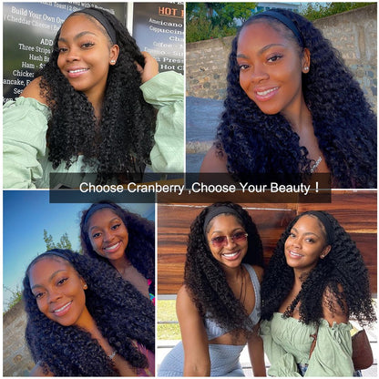 Cranberry Jerry Curly Glueless Wig  Headband Wig