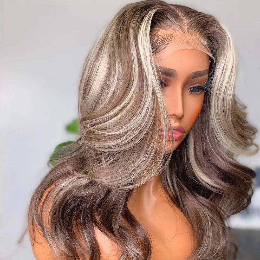 Cramberry Highlight Ombre Body Wave Wig Lace Front Human Hair Wigs 13x4 Lace Frontal Human Hair Wig