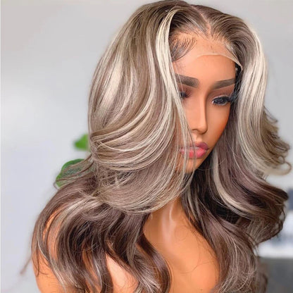 Cramberry Highlight Ombre Body Wave Wig Lace Front Human Hair Wigs 13x4 Lace Frontal Human Hair Wig