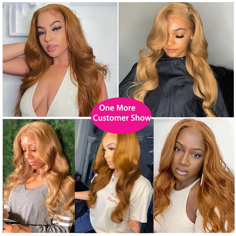 Honey Blonde Body Wave Wig Colored Wigs for Black Women 13x4 Lace Frontal Wig