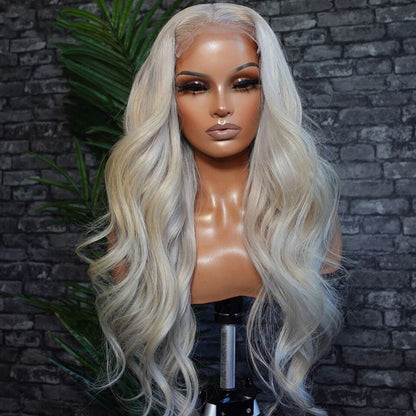 Cranberry Platinum Ash Blonde Lace Front Wig Transparent Colored 13X4 Lace Front Human Hair Wig