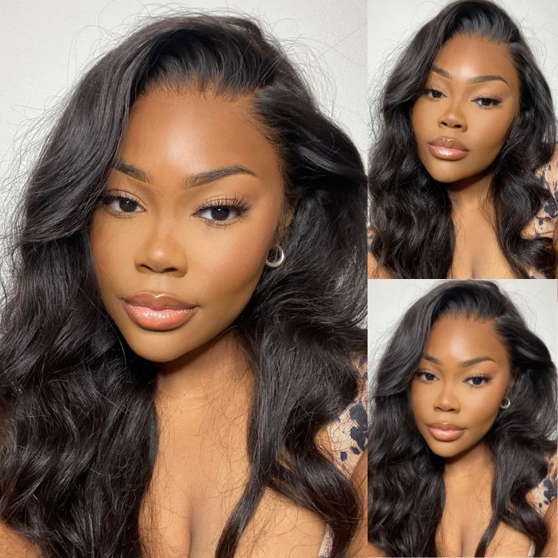 Klaiyi Brazilian 12A Body Wave 13x4 HD Lace Front Wig Glueless Virgin Human Hair Wigs 180% Density