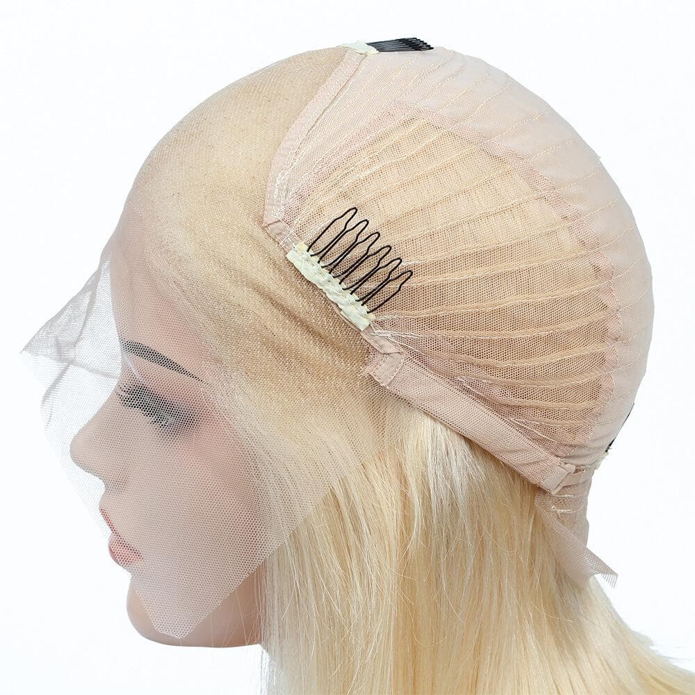 Cranberry Short Bob Lace closure Wigs Straight 613 Blonde Brazilian Human Hair Wigs - Cranberry Hair