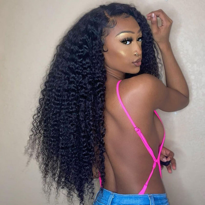 Cranberry 13x4 T Part Lace Front Wigs Brazilian Jerry Curly Human Hair Wigs 180% Density Pre-plucked - Cranberry Hair