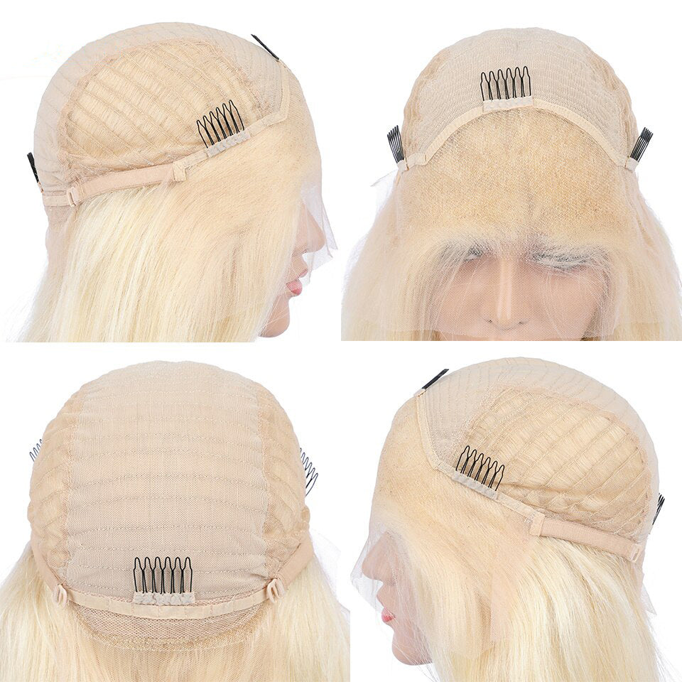Cranberry Platinum Ash Blonde Lace Front Wig Transparent Colored 13X4 Lace Front Human Hair Wig