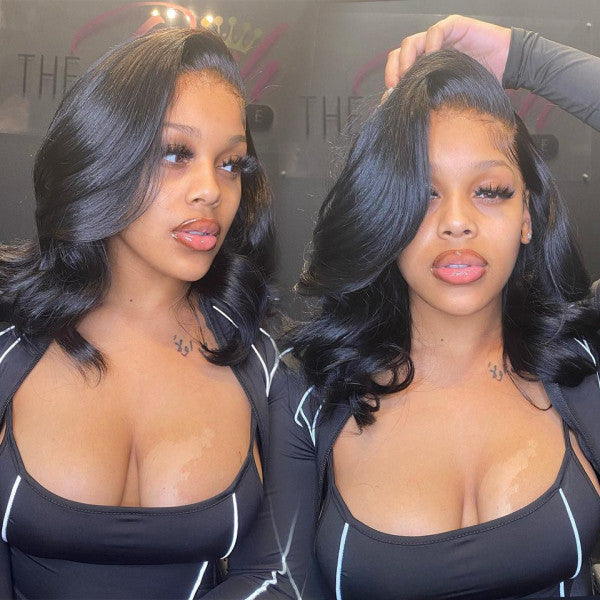 Cranberry Body Wave Short bob Wigs 13x4 Lace Front Wigs Human Hair 100% Real Human Hair Wig Pre Plucked