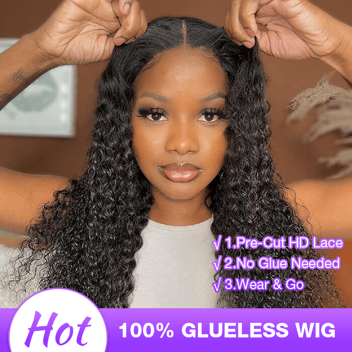 Curly Hair 12A 4x4 5x5 Pre Cut HD Lace Closure Human Hair Wigs Wear & Go Glueless Wigs