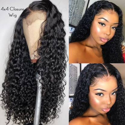 Cranberry Brazilian 12A HD Lace Wig 4X4 Deep WaveVirgin Hair 14-36 inches Long Transparent Wig