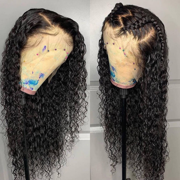 Cranberry 13x4 Lace Front Human Hair Wigs Indian Water Wave Lace Frontal Wig - Cranberry Hair