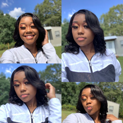 Cranberry Right Side 13x4 T Part Lace Front Wigs Body Wave Pre Plucked With Baby Hair 16inches - Cranberry Hair