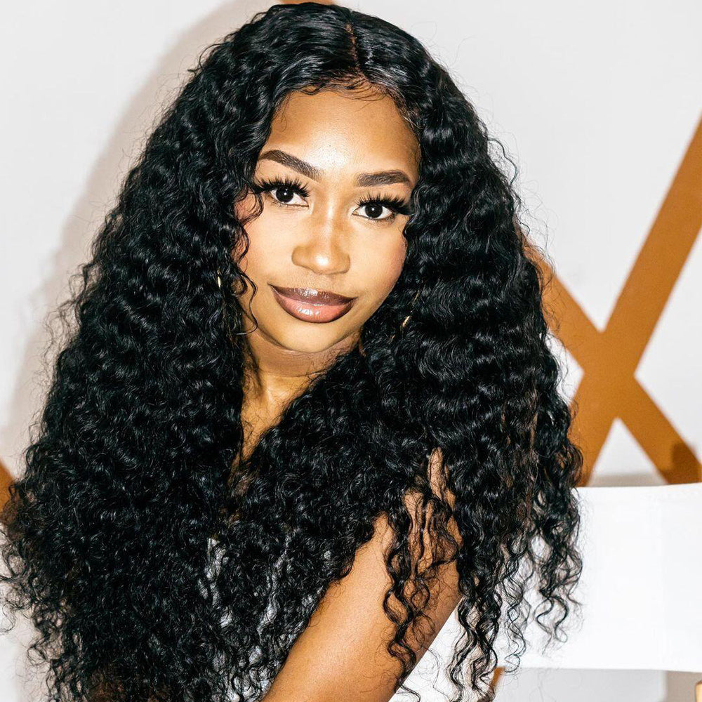 Cranberry 13x4 T Part Lace Front Wigs Malaysian Deep Wave Human Hair Wigs 180% Density Pre-plucked - Cranberry Hair
