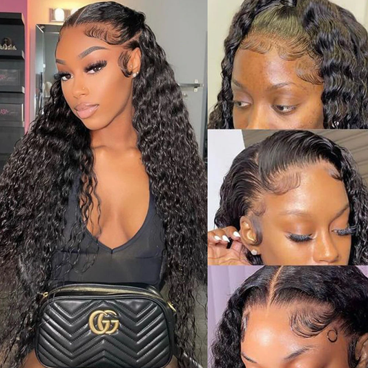 12A Cranberry Maylasian 13X4 HD Lace Deep Wave Natural Color Transparent Lace Front Long Virgin Wig
