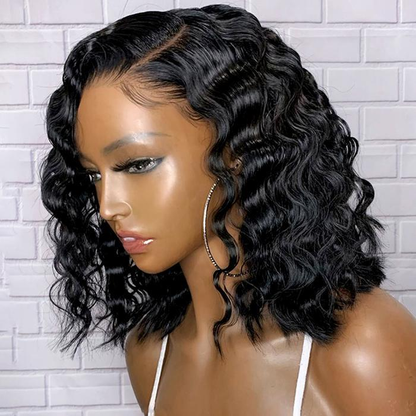 Cranberry  Loose Deep Wave Short Bob HD Lace Frontal Wigs Pre Plucked With Baby Hair