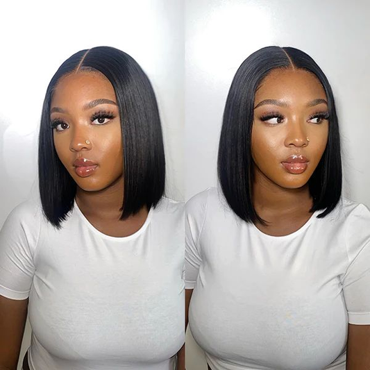 <transcy>Cranberry Straight Lace Front Bob perruques courtes perruques indiennes de cheveux humains pour les femmes noires</transcy>