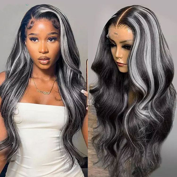 Grey and black human hair wigs best sale