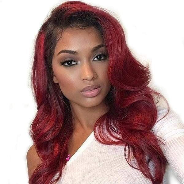 Ombre 99J Burgundy Body Wave Transparent HD Lace Wigs Virgin Human Hair Wigs