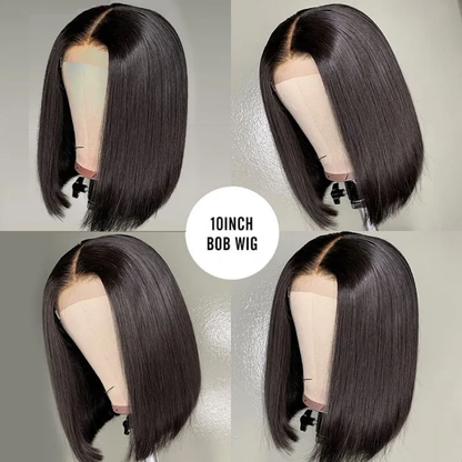 Cranberry Straight Lace Closure Bob Wigs Short Indian Human Hair Wigs For Black Women - Cranberry Hair