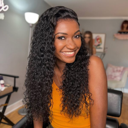 12A Cranberry Water Wave Transparent HD 13X6 Lace Front Wigs Glueless Pre Plucked 36 inch Long Wig