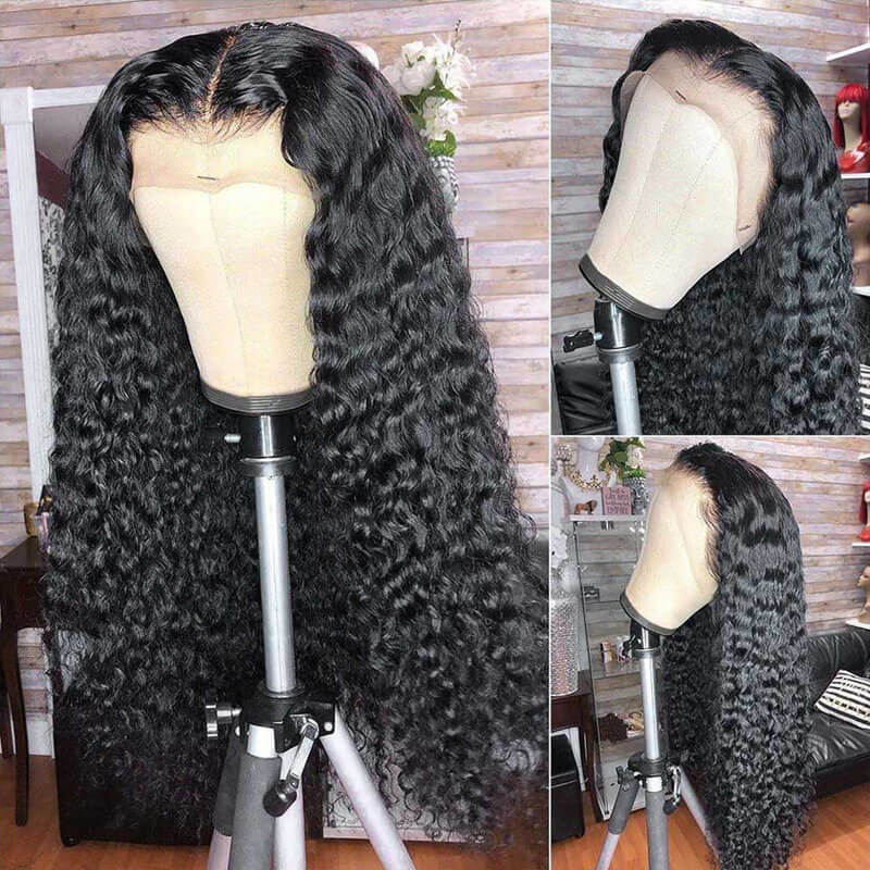 Cranberry T-Part 13X1 HD Lace Closure Deep Wave 100% Unprocessed Brazilian Virgin Human Hair 14-36 inches Wigs