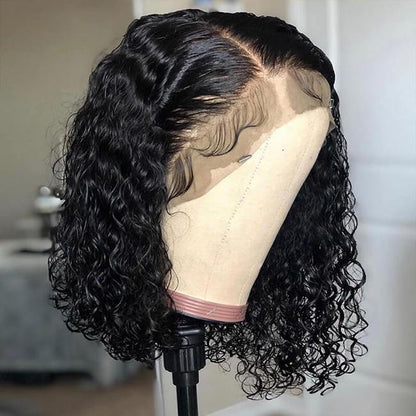 Cranberry Water Wave Lace Closure Bob Wigs Short Malaysian Human Hair Wigs For Black Women - Cranberry Hair