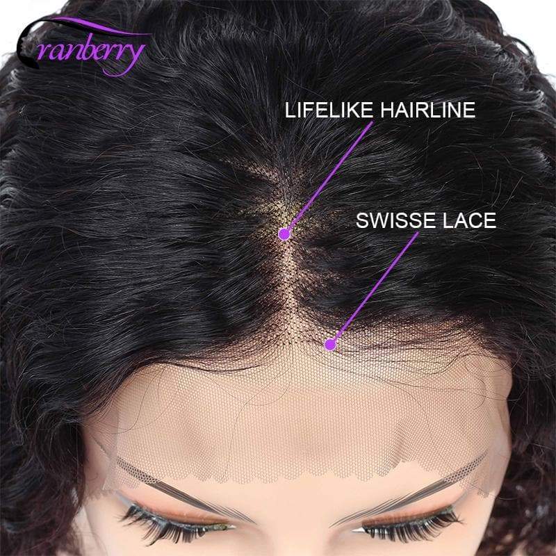 Cranberry 13*4 Lace Front Human Hair Wigs Peruvian Water Wave Lace Frontal Wig - Cranberry Hair