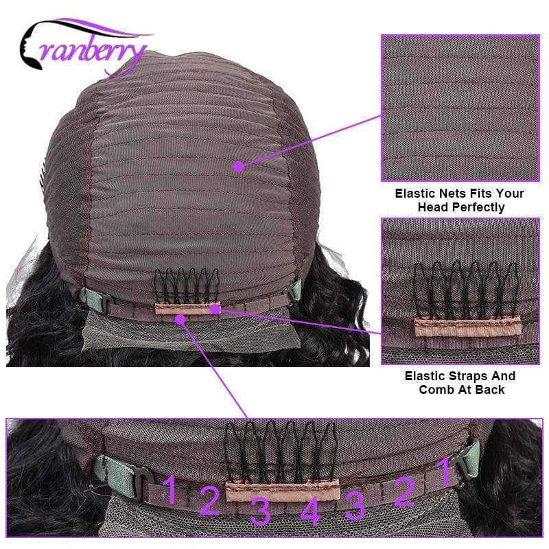 Cranberry 13*4 Lace Front Human Hair Wigs Brazilian Water Wave Lace Frontal Wig Natual Color - Cranberry Hair