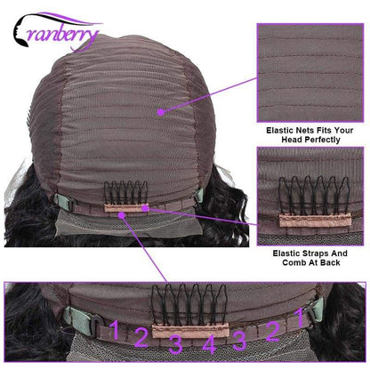 Cranberry 13*4 Lace Front Human Hair Wigs Brazilian Water Wave Lace Frontal Wig Natual Color - Cranberry Hair