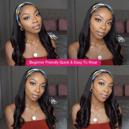 Cranberry Body Wave Human Hair Wig Glueless Wig Brazilian Virgin Hair Machine Made Headband Wig 180% Density - Cranberry Hair