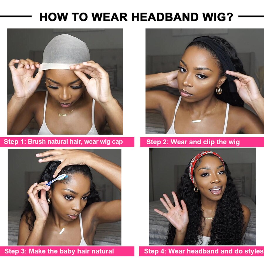 Cranberry Body Wave Human Hair Wig Glueless Wig Brazilian Virgin Hair Machine Made Headband Wig 180% Density - Cranberry Hair