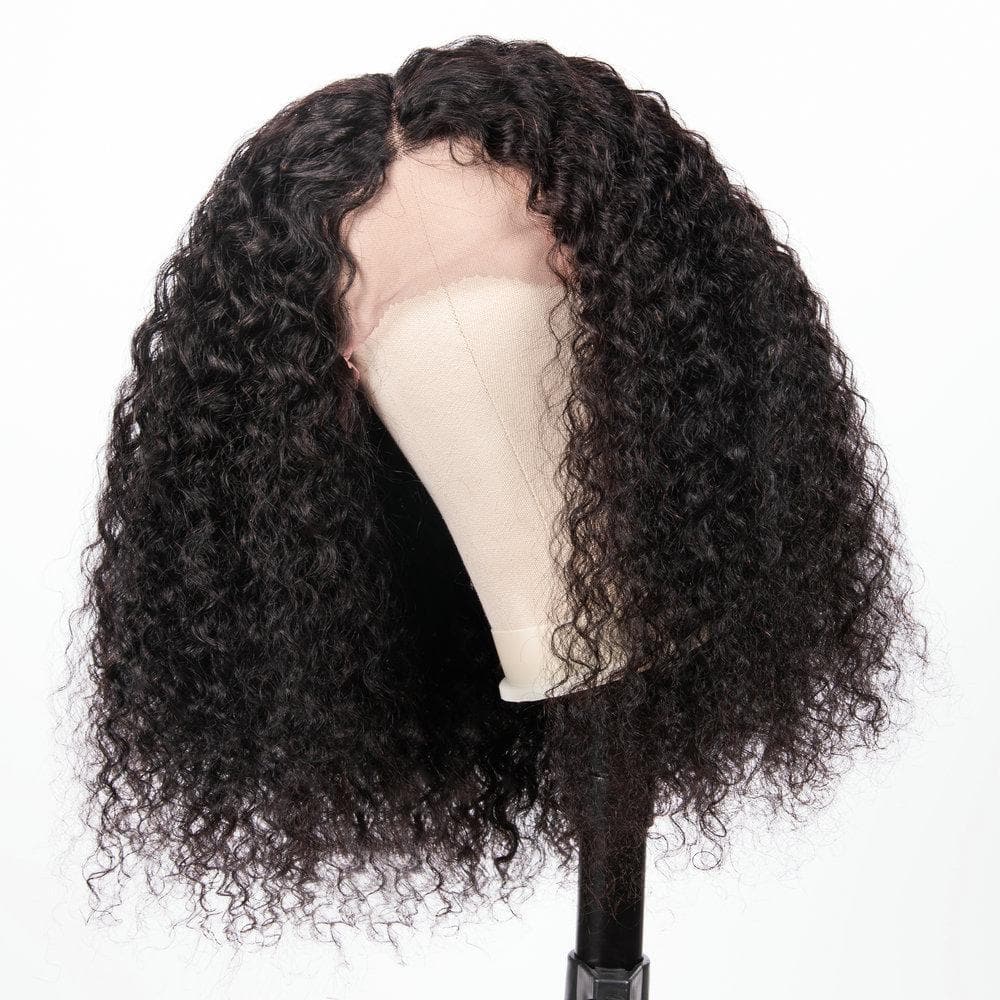 Cranberry 13x4 T Part Lace Front Wigs Peruvian Jerry Curly Human Hair Wigs 180% Density Pre-plucked - Cranberry Hair
