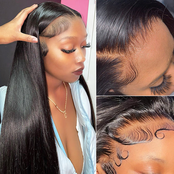 12A Cranberry Glueless Wigs Straight Lace Front Wigs 13x4/5X5/4X4 HD Lace Frontal Wigs 200 Density Human Hair Wigs 30 Inch