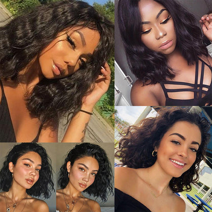 Cranberry Body Wave Lace Closure Bob Wigs Short Peruvian Human Hair Wigs For Black Women - Cranberry Hair