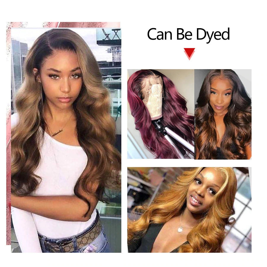 Cranberry Human Hair Wigs 4x4 Lace Closure Wigs Remy Brazilian Hair Body Wave Wig - Cranberry Hair