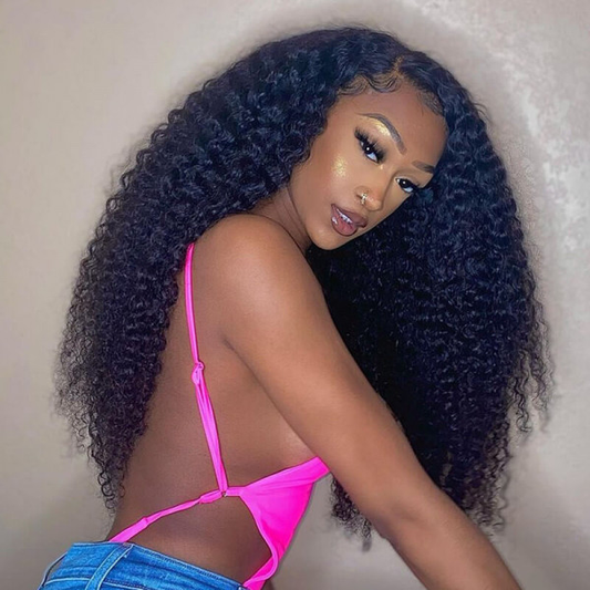 Cranberry 13x4 T Part Lace Front Wigs Brazilian Jerry Curly Human Hair Wigs 180% Density Pre-plucked - Cranberry Hair