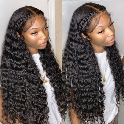 Cranberry Deep Wave  Lace Front Human Hair Wigs 13x4 Brazilian Remy Hair Lace Wig - Cranberry Hair