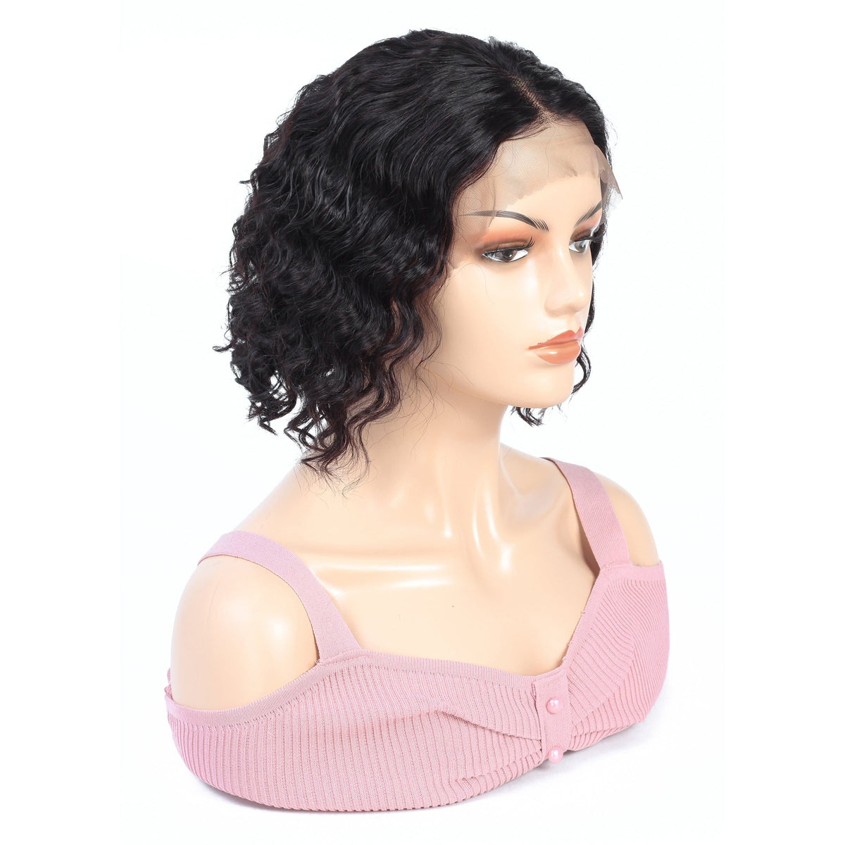 Cranberry Deep Wave Lace Front Bob Wigs Short Indian Human Hair Wigs For Black Women - Cranberry Hair