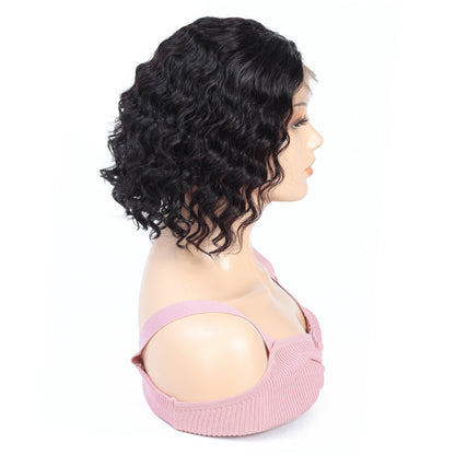 Cranberry Deep Wave Lace Front Bob Wigs Short Brazilian Human Hair Wigs For Black Women - Cranberry Hair