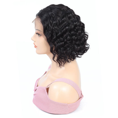 Cranberry Deep Wave Lace Front Bob Wigs Short Brazilian Human Hair Wigs For Black Women - Cranberry Hair