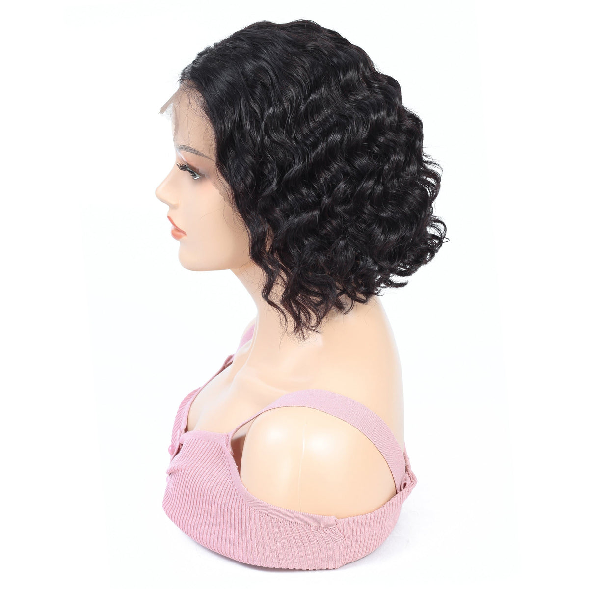 Cranberry Deep Wave Lace Front Bob Wigs Short Indian Human Hair Wigs For Black Women - Cranberry Hair