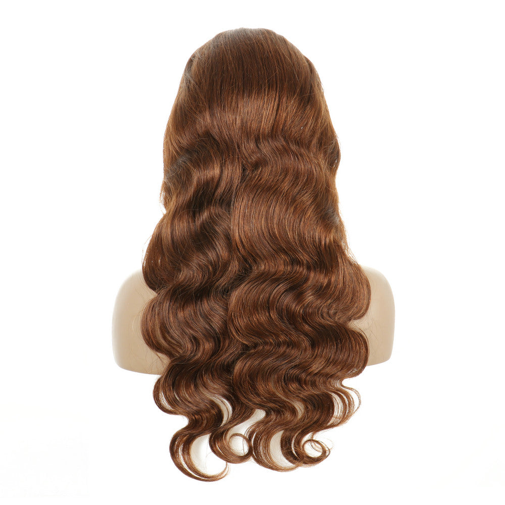 Cranberry Body Wave Color #4 Human Hair Wig Glueless Wig Brazilian Virgin Hair Machine Made Headband Wig 180% Density - Cranberry Hair