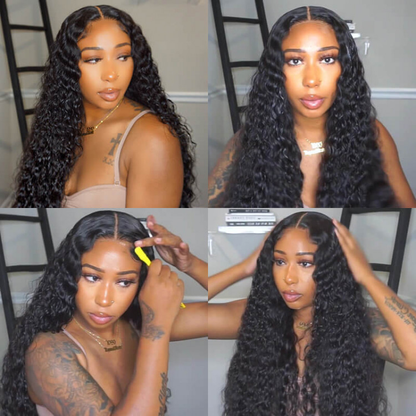 12A Cranberry Water Wave Real 13X4 Swiss HD Lace Frontal 16-36 inches Natural Black Long Wig