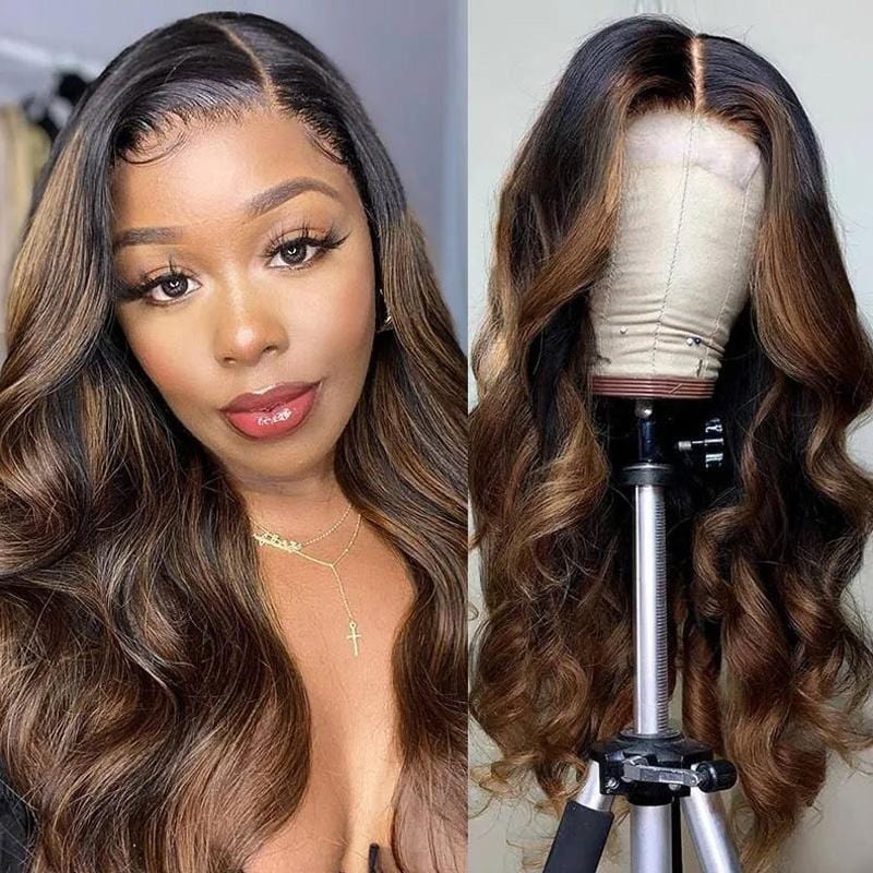 Cranberry Precolored Highlight Lace Front Human Hair Wigs